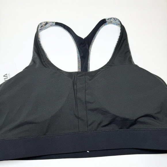 Zyia Sports Bra Women’s Holographic Disco Luxe Gunmetal Silver Racerback Size XL - Picture 4 of 8